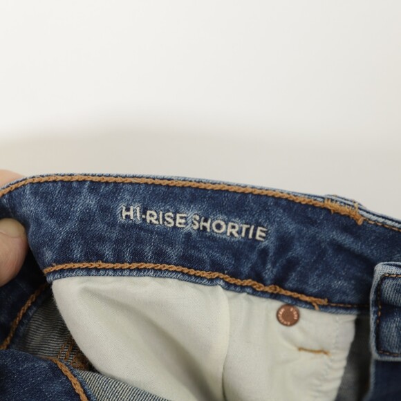 American Eagle Outfitters Distressed Button Fly Hi Rise Shortie Shorts size 6 - Picture 7 of 8